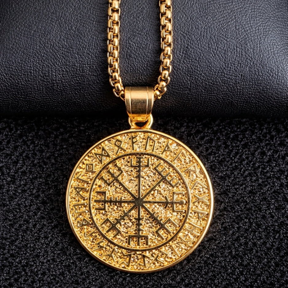 Men’s Viking Compass Pendant Necklace