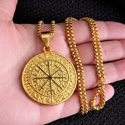Men’s Viking Compass Pendant Necklace