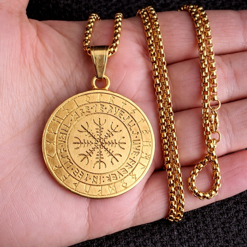 Men’s Viking Compass Pendant Necklace