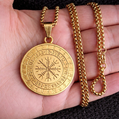 Men’s Viking Compass Pendant Necklace