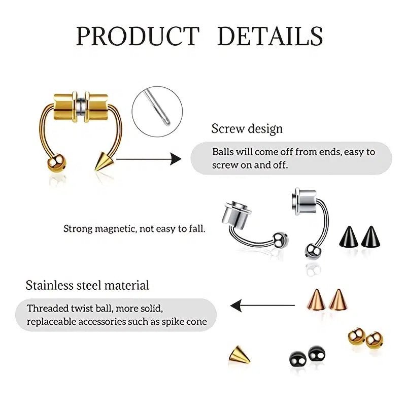 False septum magnet piercing - Ed&Ta