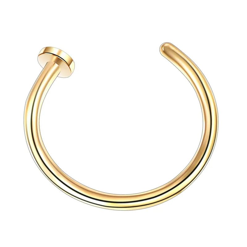 Fashion C Shape Stainless Steel Plating Nose Ring - Ed&Ta