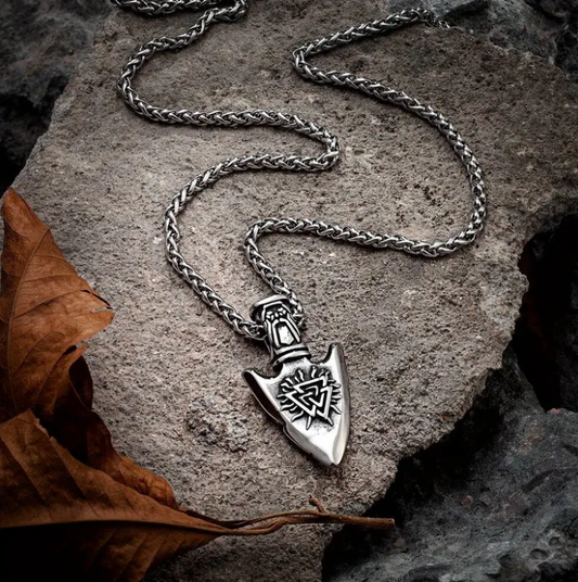 Men's Viking Triangular Trinity Rune Shield Necklace Double Sided Amulet Nordic Compass Pendant Slavic Jewelry Gift