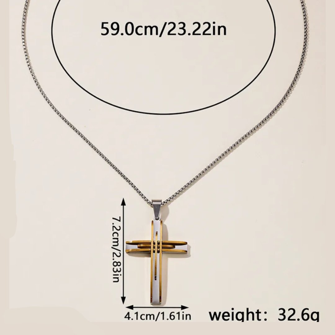 Gold and silver cross necklace. - Ed&Ta