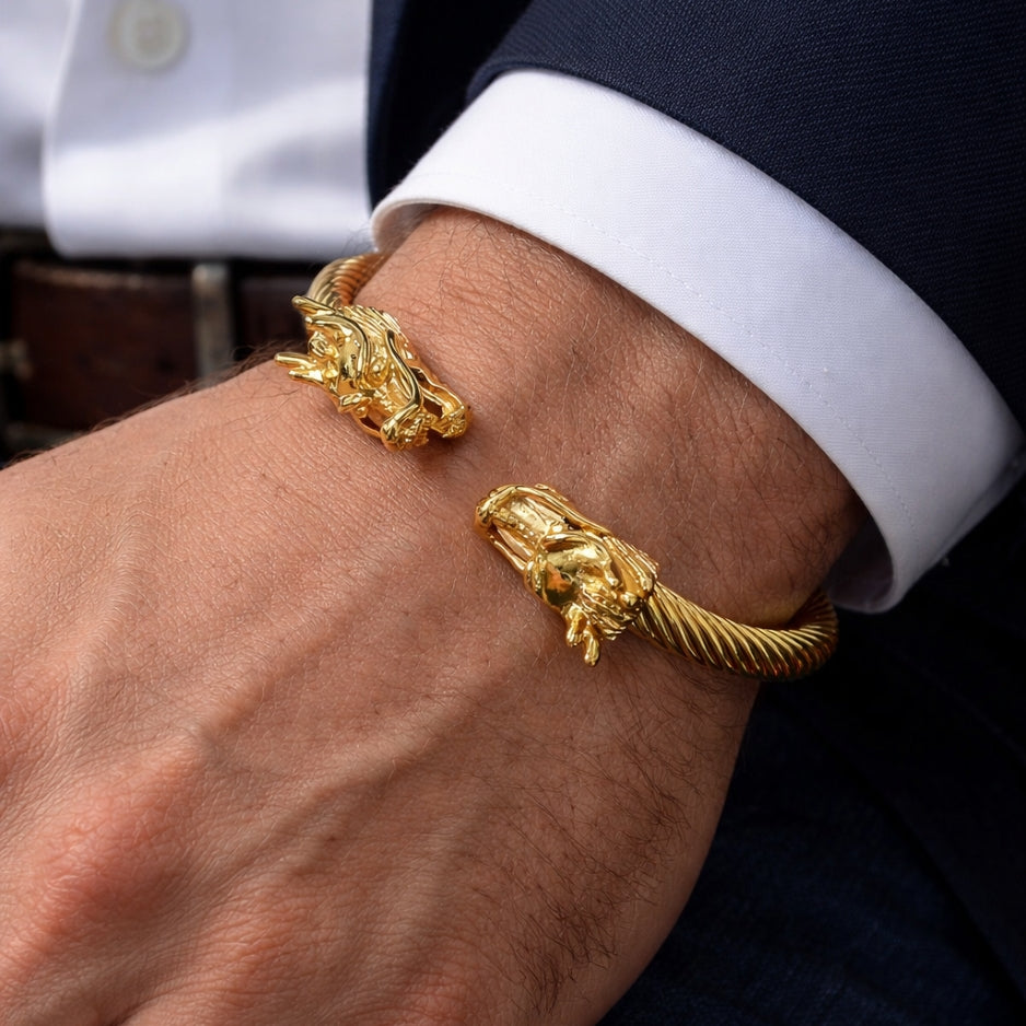 Dragon Head Bracelet – Multi-Color Finish, Bold & Masculine Style