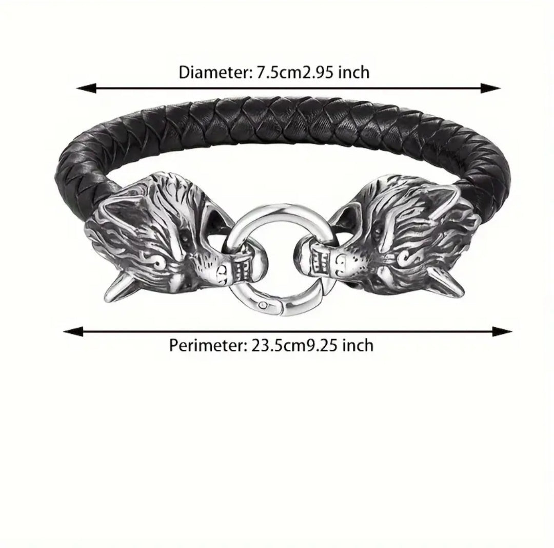 Men's bracelet, Viking design, Wolves - Ed&Ta