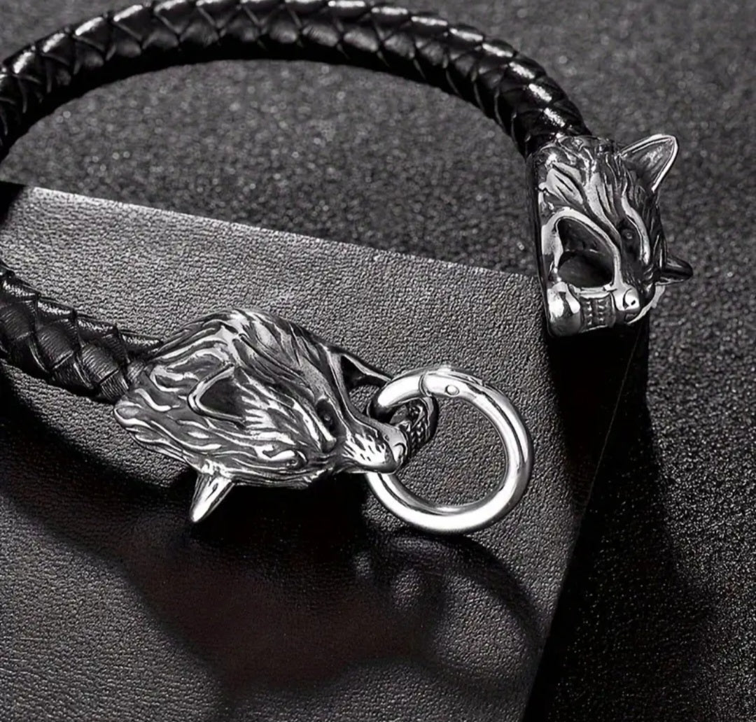 Men's bracelet, Viking design, Wolves - Ed&Ta