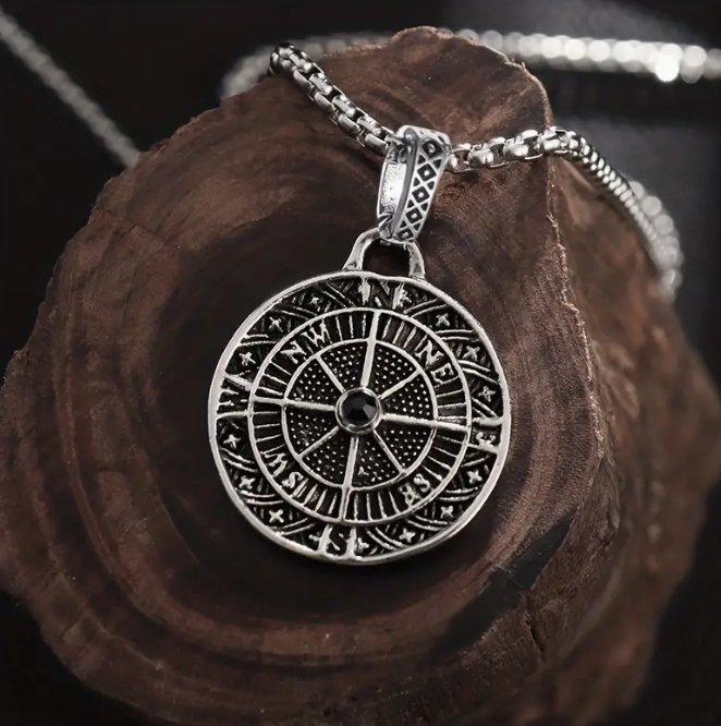 Men's Casual Vintage Viking Compass Pendant Necklace Fashion Jewelry - Ed&Ta