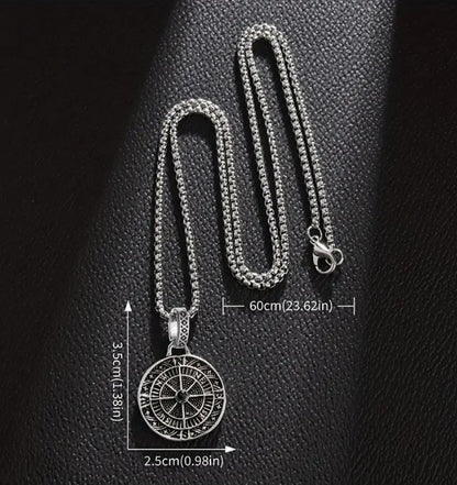 Men's Casual Vintage Viking Compass Pendant Necklace Fashion Jewelry - Ed&Ta