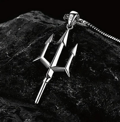 Men's Stainless Steel Poseidon Trident Pendant Necklace Gift. - Ed&Ta