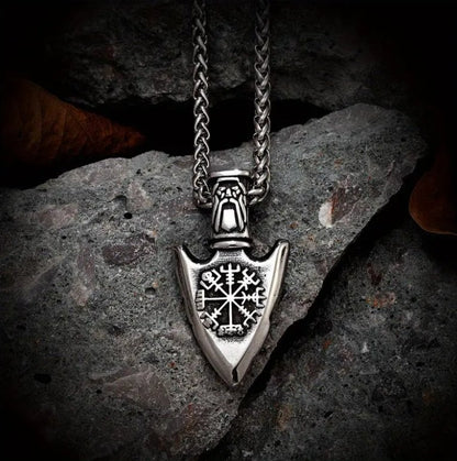 Men's Viking Triangular Trinity Rune Shield Necklace Double Sided Amulet Nordic Compass Pendant Slavic Jewelry Gift - Ed&Ta