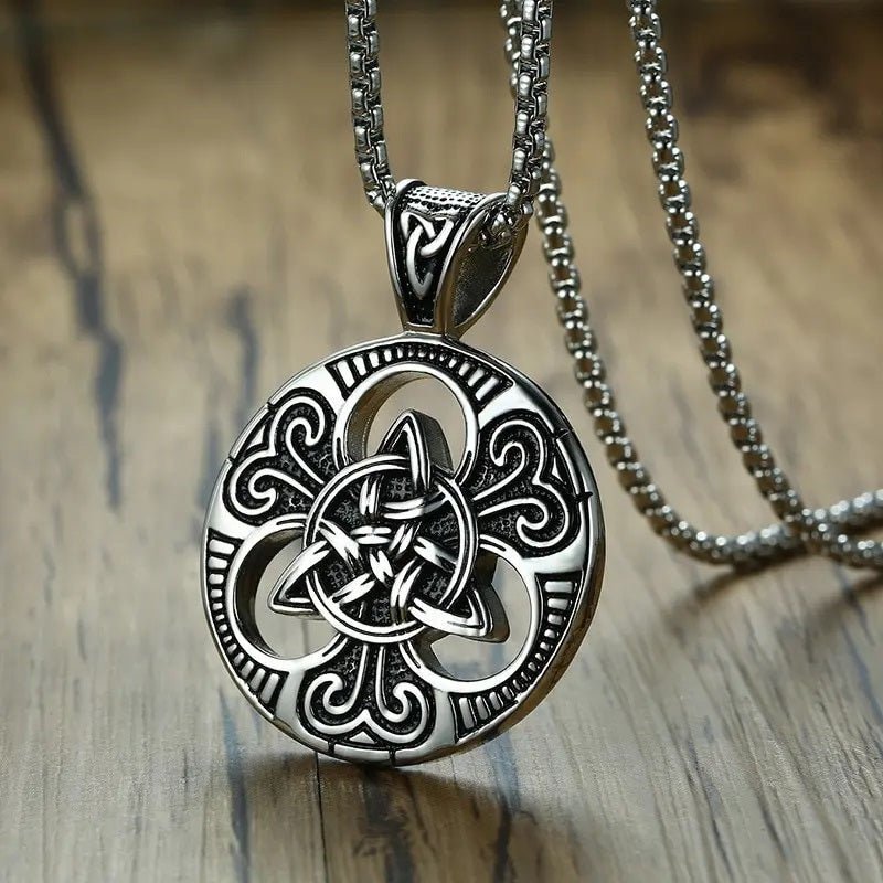 Necklace with Viking design, Retro Stainless Steel Jewelry for Men - Ed&Ta