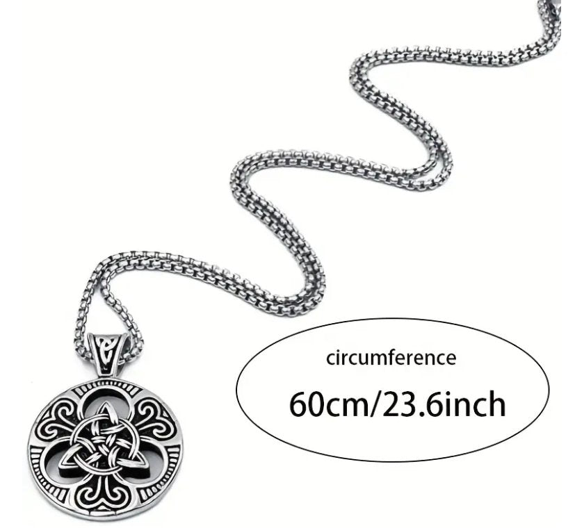 Necklace with Viking design, Retro Stainless Steel Jewelry for Men - Ed&Ta