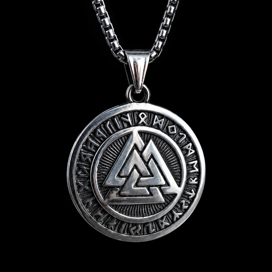 Viking Runic Pendant. Valknut