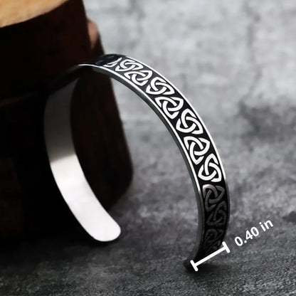 Viking Celtic Knot Bracelet – Nordic Titanium Steel Cuff for Men