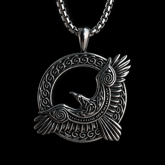 Odin's Raven Necklace for Men – Norse Viking Pendant | Stainless Steel
