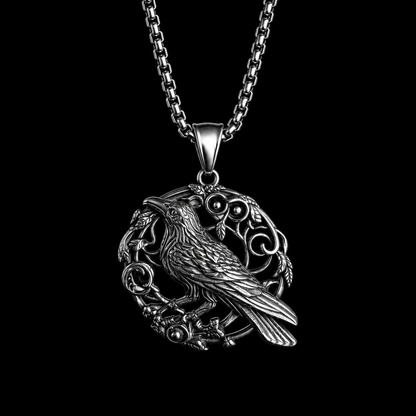 Raven Pendant Necklace for Women