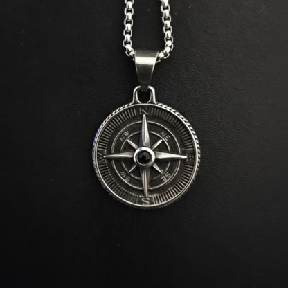 Stainless Steel Compass Pendant – Premium Men's Jewelry