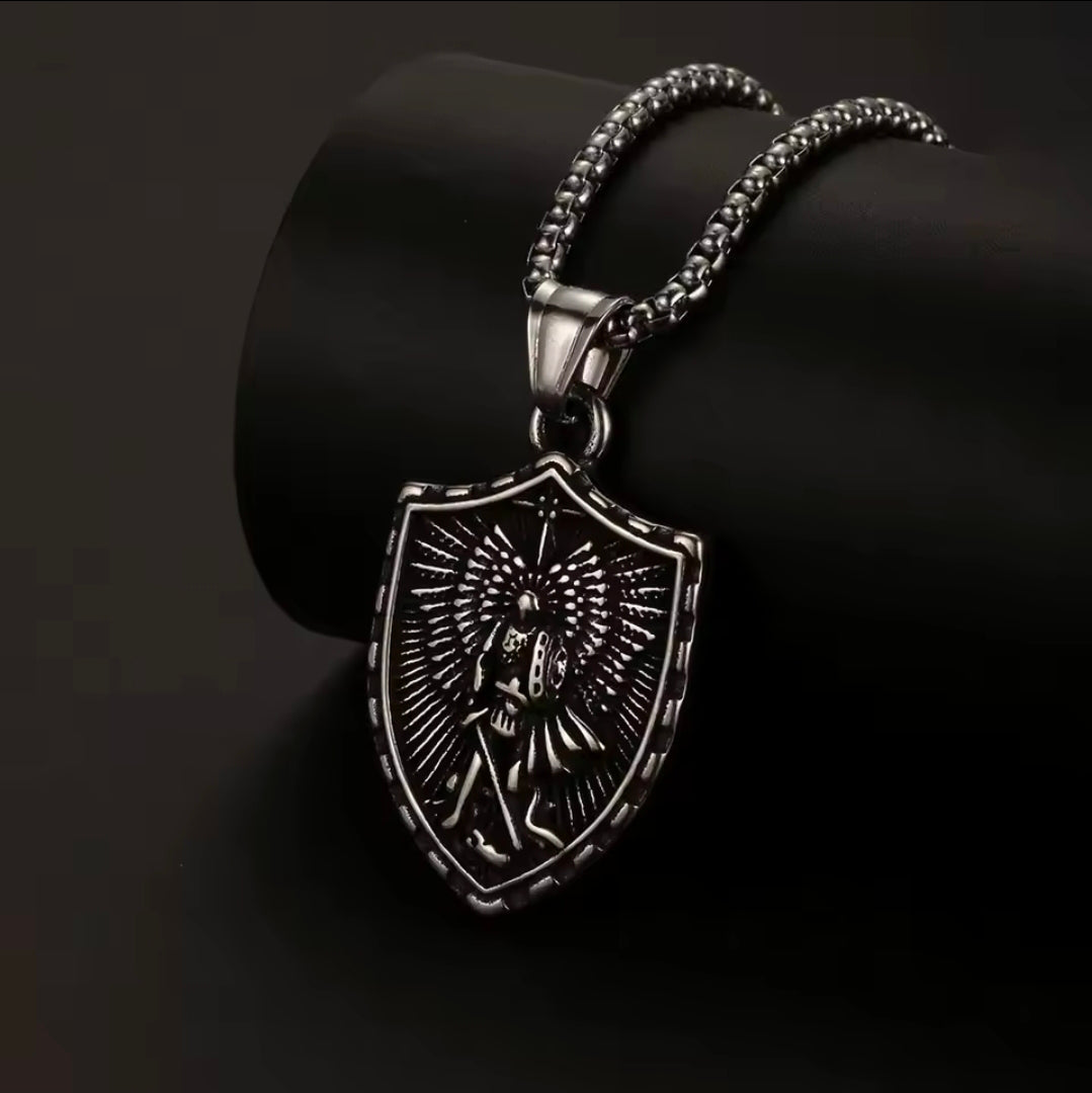 Archangel Michael Shield Necklace | Men's Spiritual Protection.