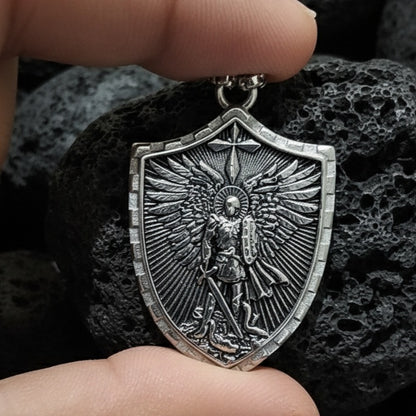 Archangel Michael Shield Necklace | Men's Spiritual Protection.