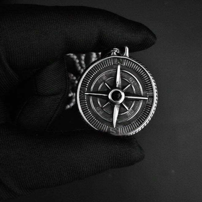 Stainless Steel Compass Pendant – Premium Men's Jewelry