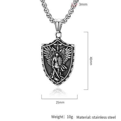 Archangel Michael Shield Necklace | Men's Spiritual Protection.