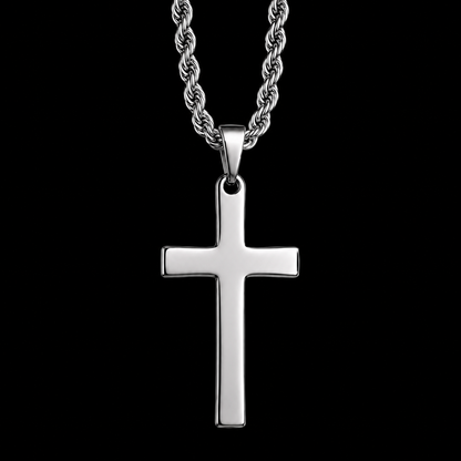 Men's Classic Cross Necklace – Gold & Silver Stainless Steel | 3mm Chain 28"