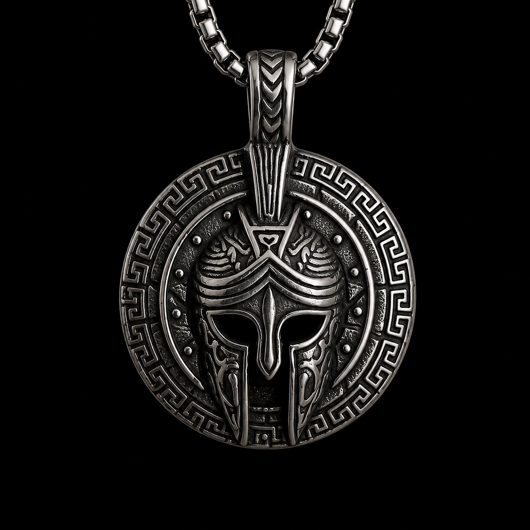 Spartan Helmet Necklace for Men – Greek Warrior Pendant