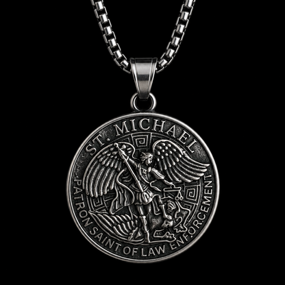 Saint Michael Necklace for Men – Police & Military Protection Medal | Stainless Steel 32g