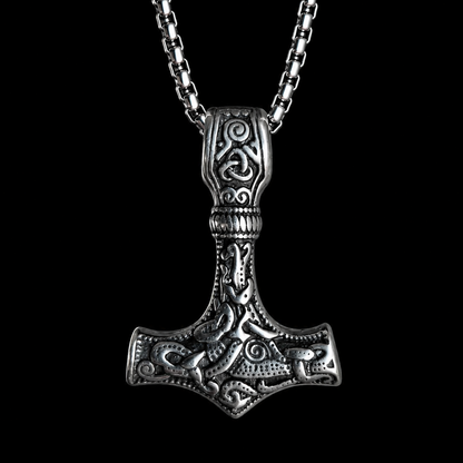 Mjolnir Viking Necklace for Men – Thor's Hammer Stainless Steel Pendant