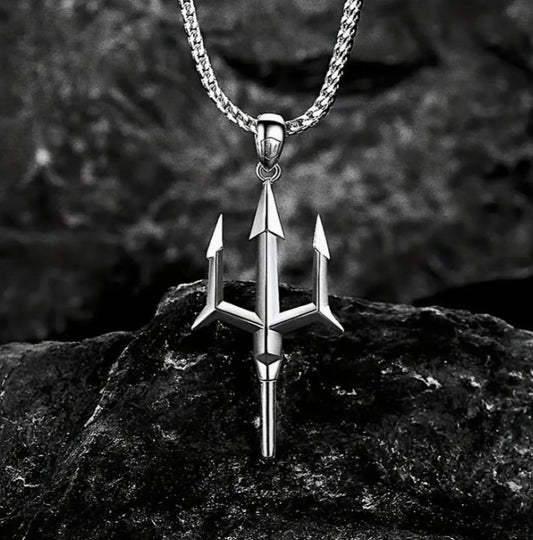 Poseidon trident pendant necklace