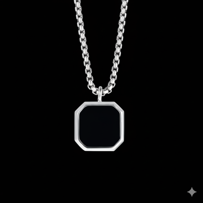 Elegant square necklace for men.