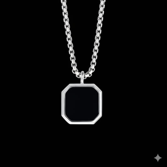 Elegant square necklace for men.