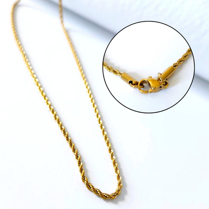 Wholesale Price 316L Stainless Steel Gold Color Twist Chain Necklace Fashion Gift Jewelry For Men and women