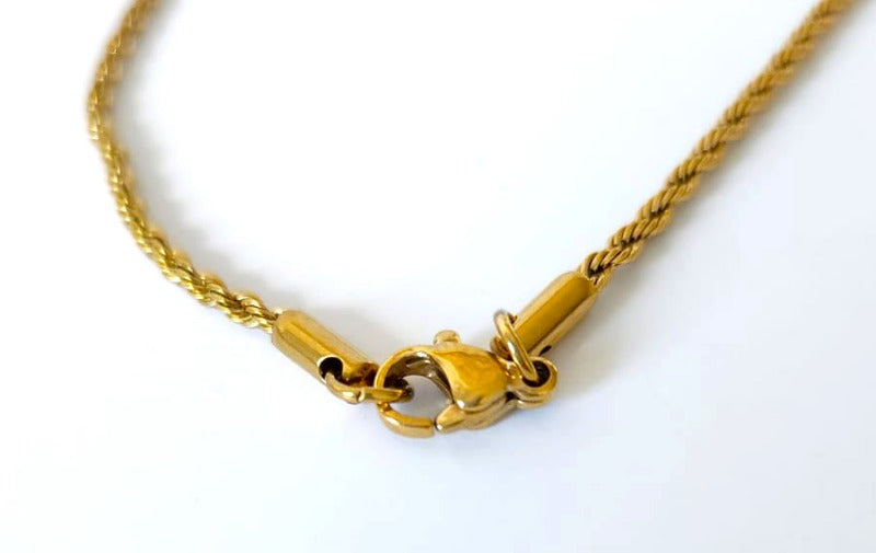 Wholesale Price 316L Stainless Steel Gold Color Twist Chain Necklace Fashion Gift Jewelry For Men and women