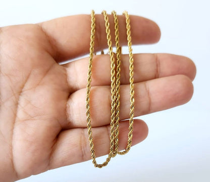 Wholesale Price 316L Stainless Steel Gold Color Twist Chain Necklace Fashion Gift Jewelry For Men and women