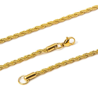 Wholesale Price 316L Stainless Steel Gold Color Twist Chain Necklace Fashion Gift Jewelry For Men and women